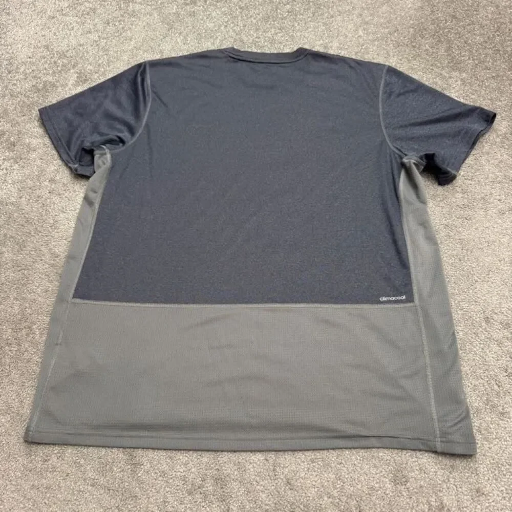 Adidas Climacool Active T-Shirt Men 2XL Gray short Sleeve Crew Neck Athletic Tee